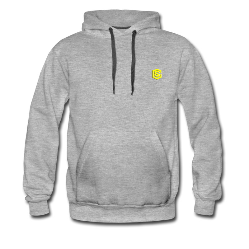 Men’s Premium Hoodie  WITH YELLOW  LOGO - heather gray