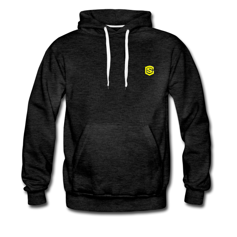 Men’s Premium Hoodie  WITH YELLOW  LOGO - charcoal gray