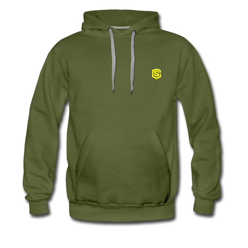 Men’s Premium Hoodie  WITH YELLOW  LOGO - olive green