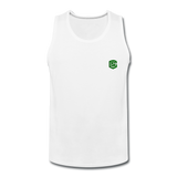 Men’s Premium Tank  WITH GREEN  LOGO - white