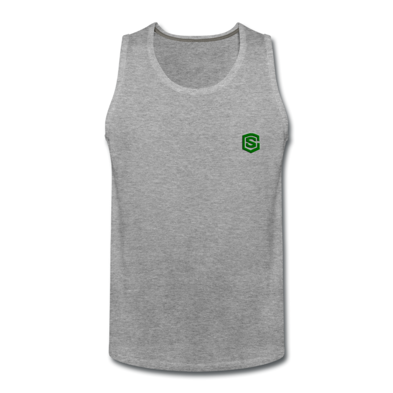 Men’s Premium Tank  WITH GREEN  LOGO - heather gray