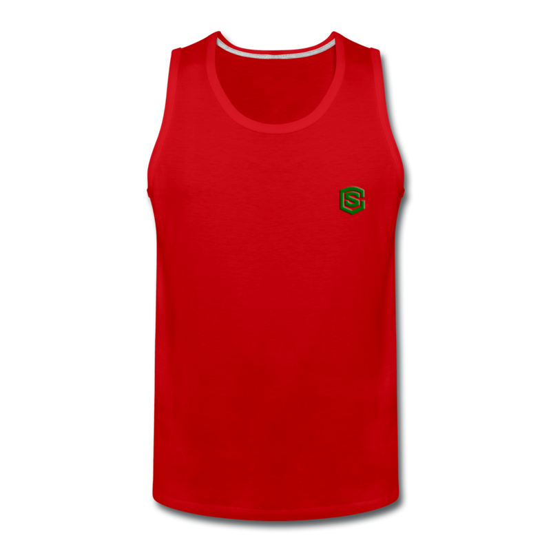 Men’s Premium Tank  WITH GREEN  LOGO - red