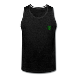 Men’s Premium Tank  WITH GREEN  LOGO - charcoal gray