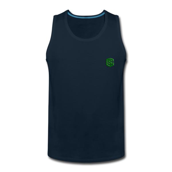 Men’s Premium Tank  WITH GREEN  LOGO - deep navy