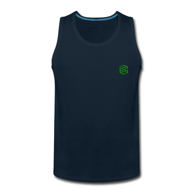 Men’s Premium Tank  WITH GREEN  LOGO - deep navy