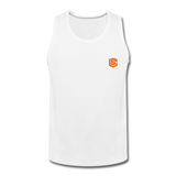 Men’s Premium Tank  WITH ORANGE  LOGO - white