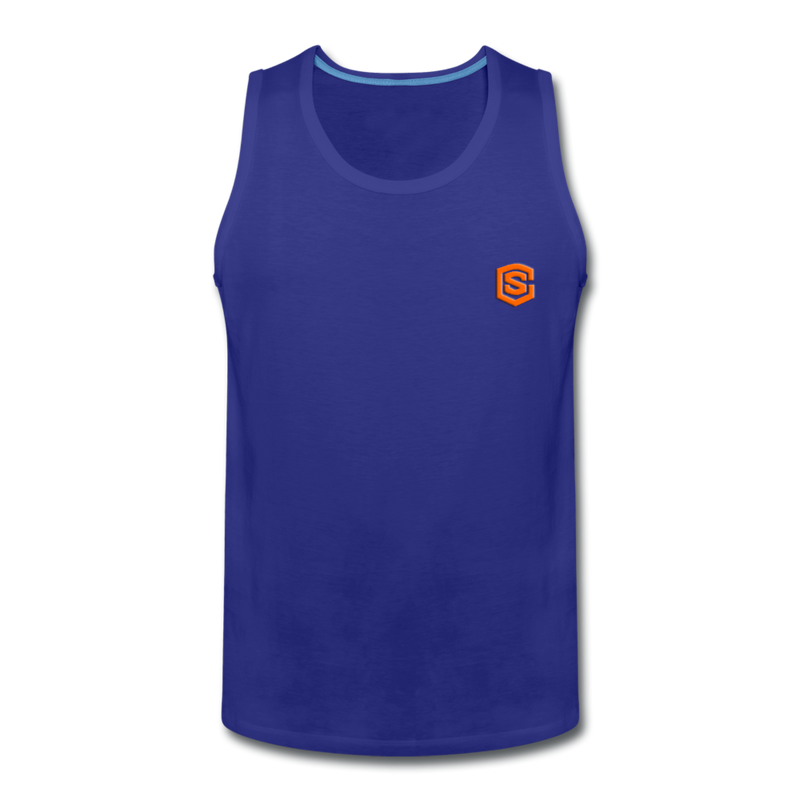 Men’s Premium Tank  WITH ORANGE  LOGO - royal blue