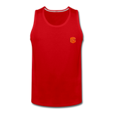 Men’s Premium Tank  WITH ORANGE  LOGO - red