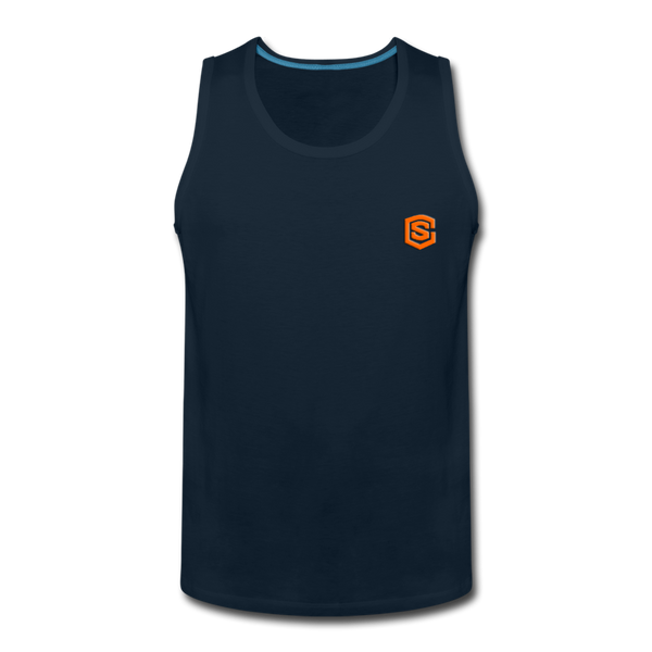 Men’s Premium Tank  WITH ORANGE  LOGO - deep navy