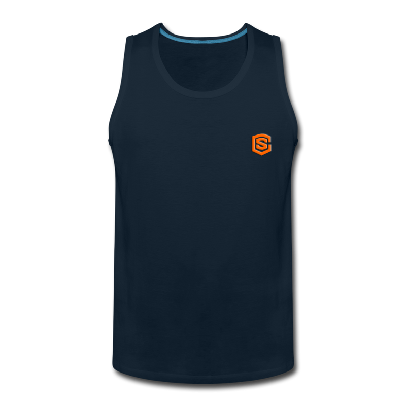 Men’s Premium Tank  WITH ORANGE  LOGO - deep navy