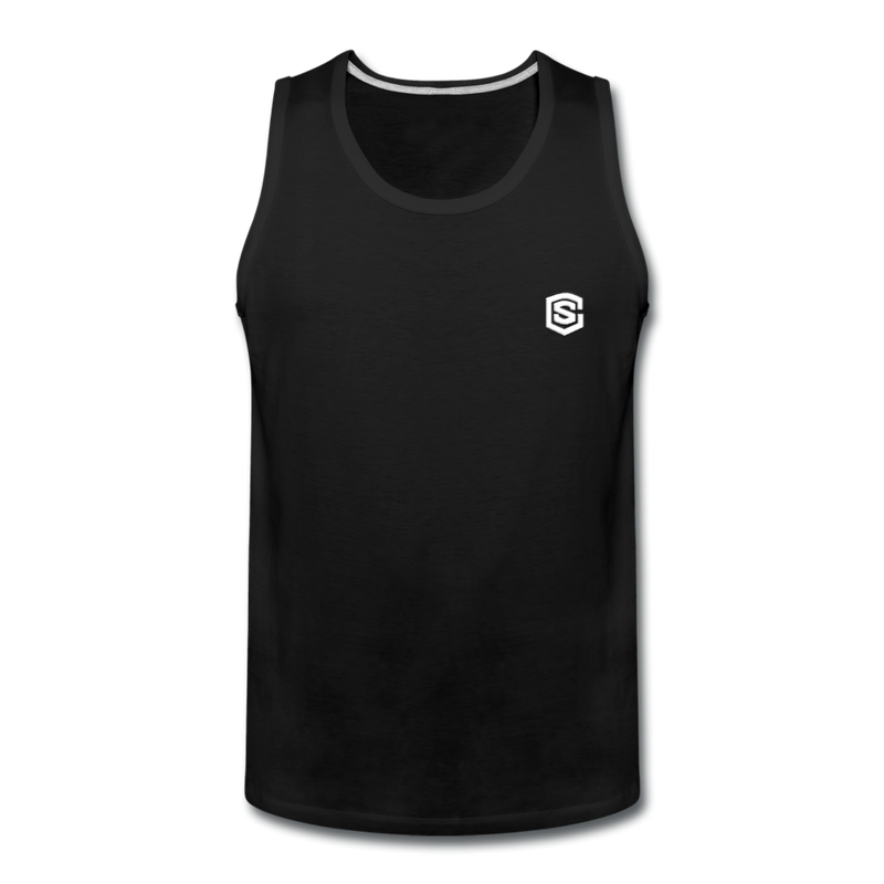 Men’s Premium Tank  WITH  WHITE LOGO - black