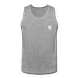 Men’s Premium Tank  WITH  WHITE LOGO - heather gray