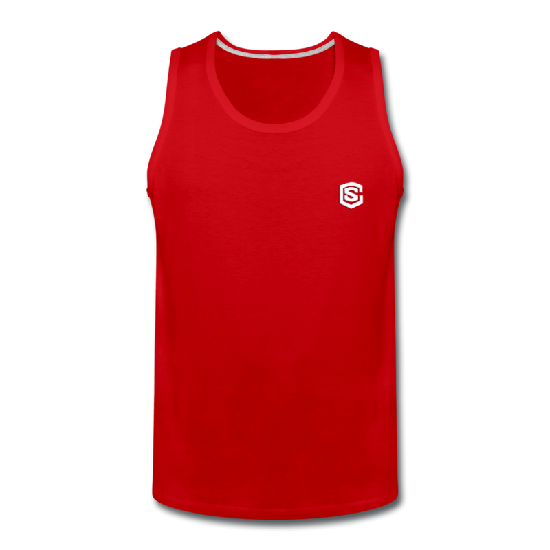 Men’s Premium Tank  WITH  WHITE LOGO - red