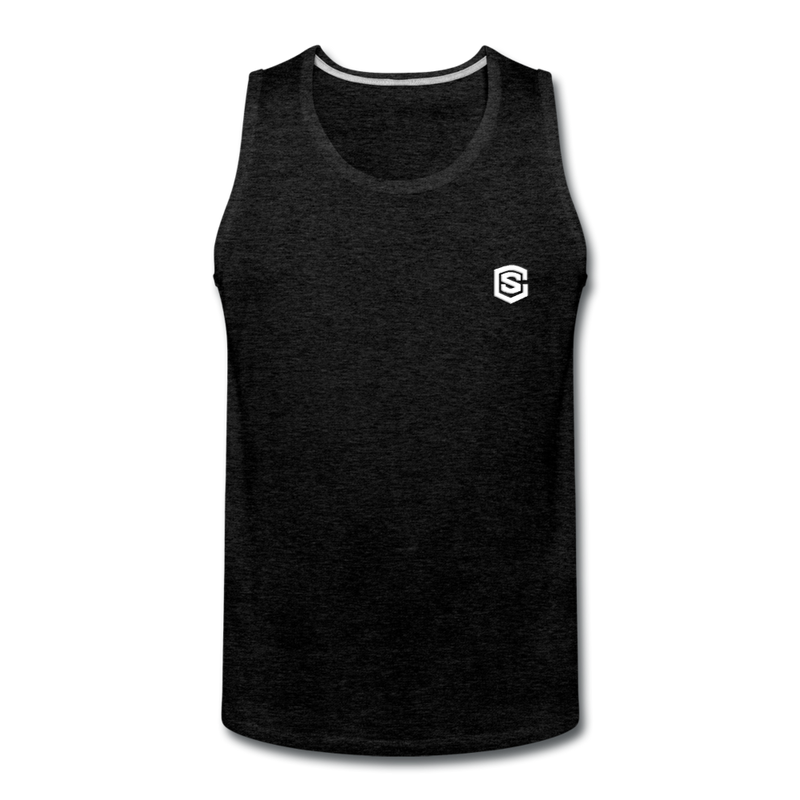 Men’s Premium Tank  WITH  WHITE LOGO - charcoal gray