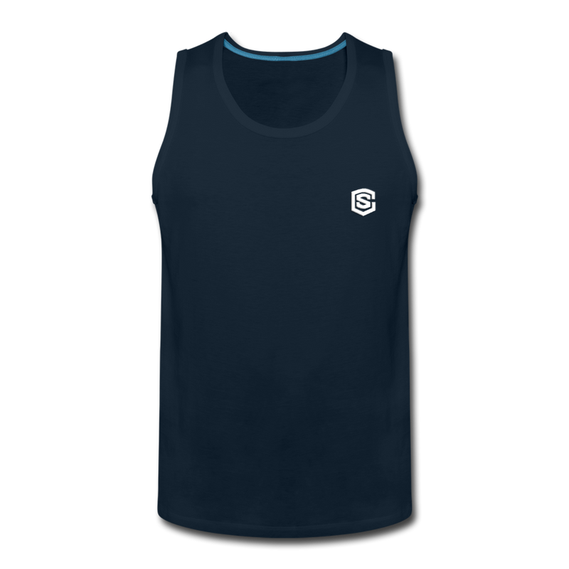 Men’s Premium Tank  WITH  WHITE LOGO - deep navy