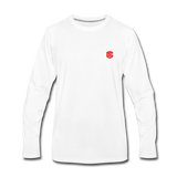 Men's Premium Long Sleeve T-Shirt  WITH RED  LOGO - white