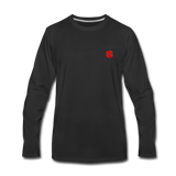 Men's Premium Long Sleeve T-Shirt  WITH RED  LOGO - black