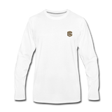 Men's Premium Long Sleeve T-Shirt  WITH BROWN  LOGO - white