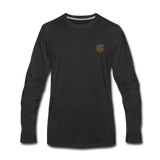 Men's Premium Long Sleeve T-Shirt  WITH BROWN  LOGO - black