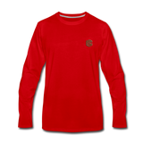 Men's Premium Long Sleeve T-Shirt  WITH BROWN  LOGO - red