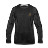 Men's Premium Long Sleeve T-Shirt  WITH BROWN  LOGO - charcoal gray