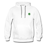 Men’s Premium Hoodie  WITH GREEN  LOGO - white