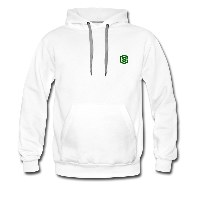 Men’s Premium Hoodie  WITH GREEN  LOGO - white