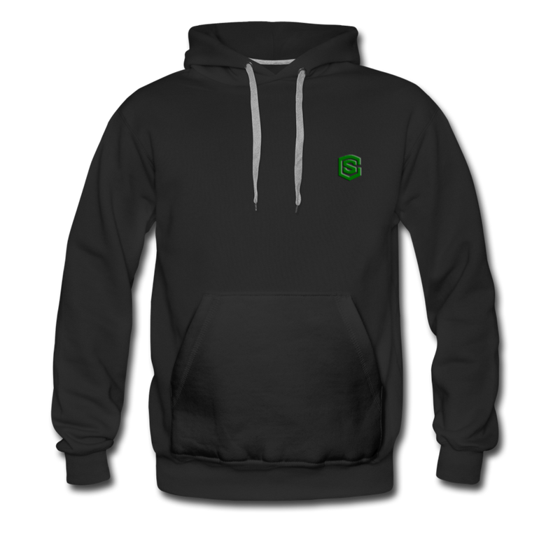 Men’s Premium Hoodie  WITH GREEN  LOGO - black