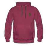 Men’s Premium Hoodie  WITH GREEN  LOGO - burgundy