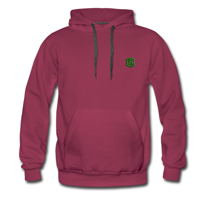 Men’s Premium Hoodie  WITH GREEN  LOGO - burgundy