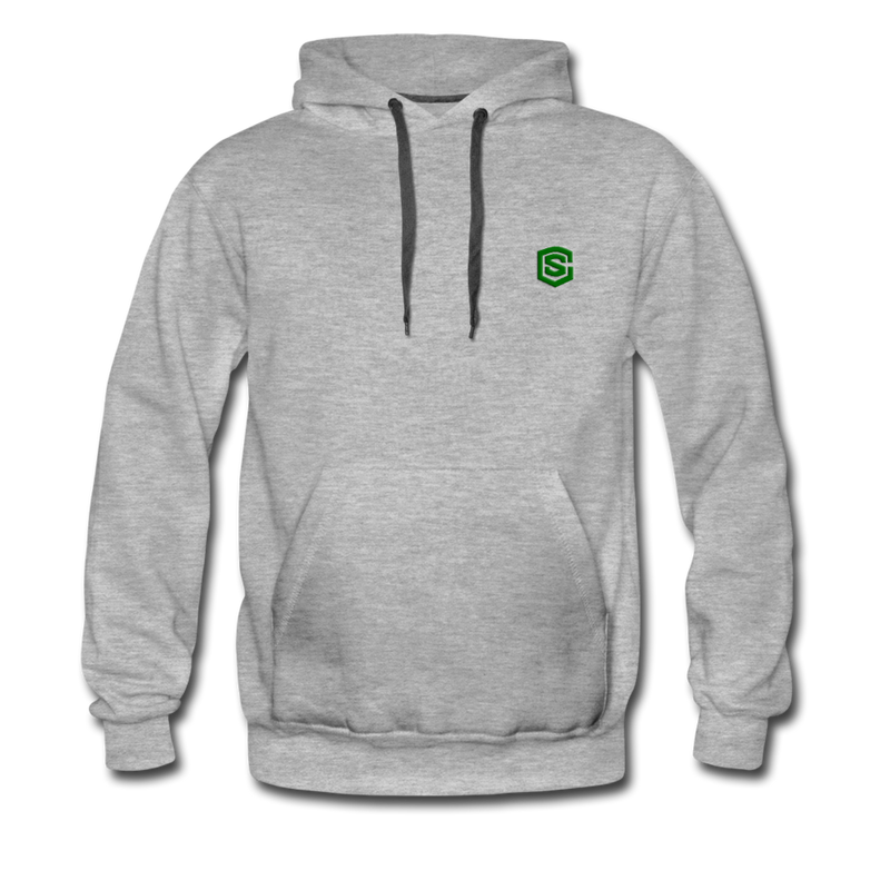 Men’s Premium Hoodie  WITH GREEN  LOGO - heather gray