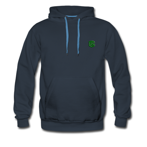 Men’s Premium Hoodie  WITH GREEN  LOGO - navy