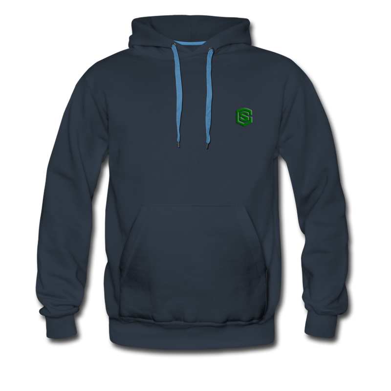 Men’s Premium Hoodie  WITH GREEN  LOGO - navy