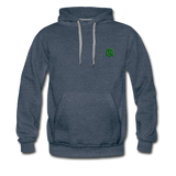 Men’s Premium Hoodie  WITH GREEN  LOGO - heather denim