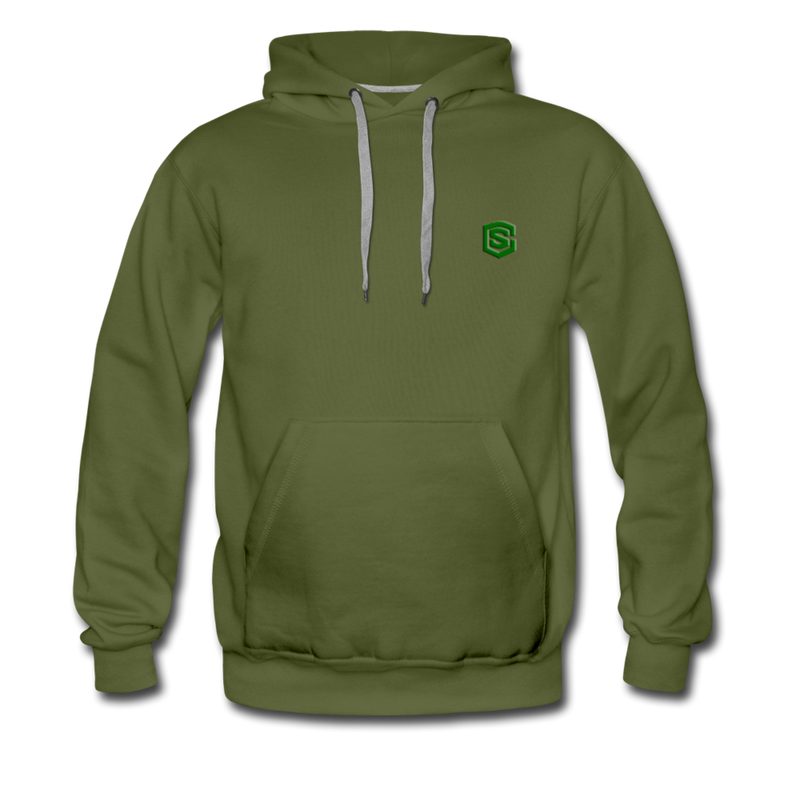 Men’s Premium Hoodie  WITH GREEN  LOGO - olive green