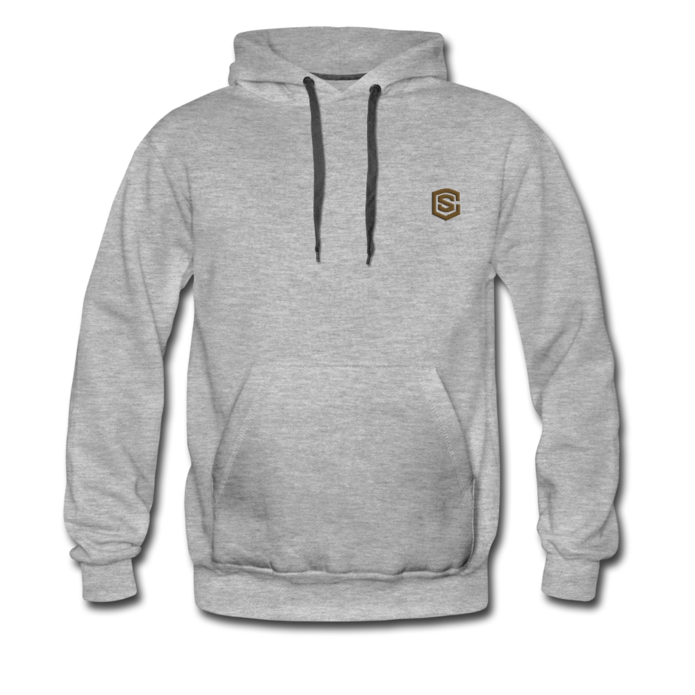 Men’s Premium Hoodie  WITH BROWN  LOGO - heather gray