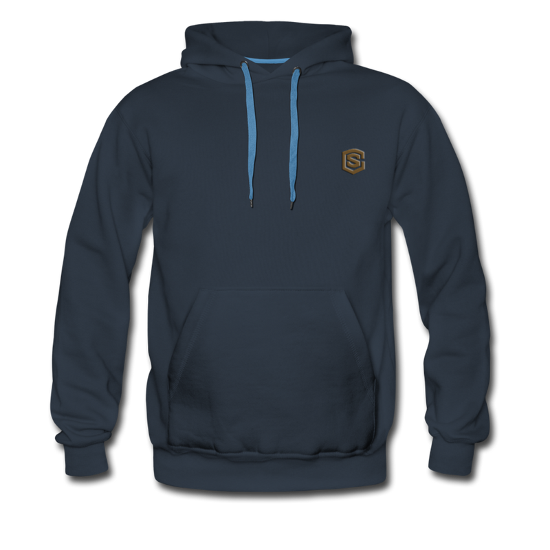 Men’s Premium Hoodie  WITH BROWN  LOGO - navy