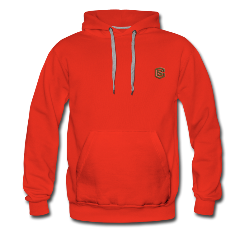 Men’s Premium Hoodie  WITH BROWN  LOGO - red