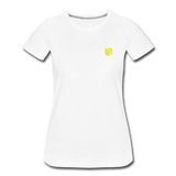 Women’s Premium T-Shirt  WITH YELLOW  LOGO - white