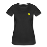 Women’s Premium T-Shirt  WITH YELLOW  LOGO - black