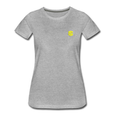 Women’s Premium T-Shirt  WITH YELLOW  LOGO - heather gray