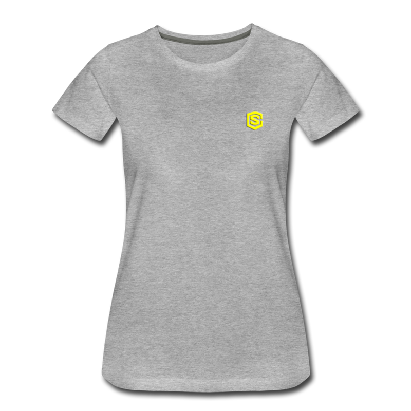 Women’s Premium T-Shirt  WITH YELLOW  LOGO - heather gray