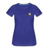 Women’s Premium T-Shirt  WITH YELLOW  LOGO - royal blue