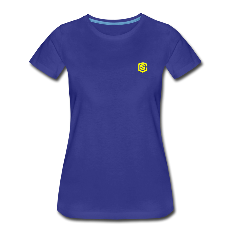 Women’s Premium T-Shirt  WITH YELLOW  LOGO - royal blue