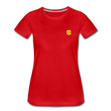 Women’s Premium T-Shirt  WITH YELLOW  LOGO - red