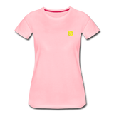 Women’s Premium T-Shirt  WITH YELLOW  LOGO - pink