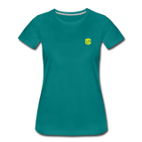 Women’s Premium T-Shirt  WITH YELLOW  LOGO - teal