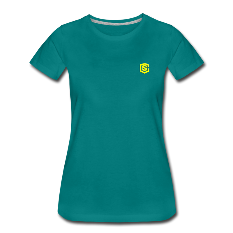 Women’s Premium T-Shirt  WITH YELLOW  LOGO - teal