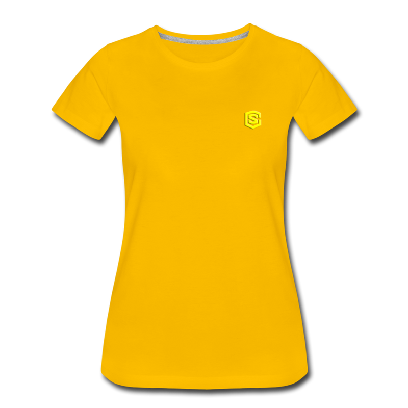 Women’s Premium T-Shirt  WITH YELLOW  LOGO - sun yellow