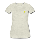 Women’s Premium T-Shirt  WITH YELLOW  LOGO - heather oatmeal